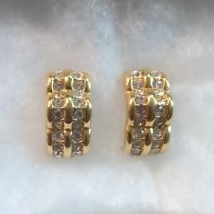 Swarovski Gold and Silver Crystal Earrings